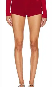 Frankies Bikinis Providence Cloud Knit Short in Red Velvet