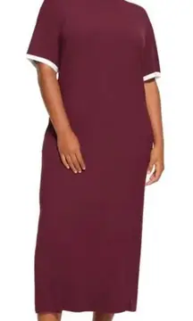 Skims Women's RINGER T-SHIRT LONG DRESS Pajama Short Sleeve Maxi Dress Size S