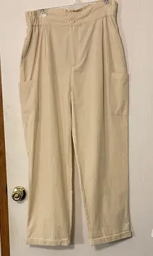 HYFVE Cream Colored Cuffed Paperbag Pants Size Large