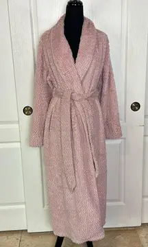 SOMA PINK FUZZY FUR FLOOR LENGTH MAXI ROBE