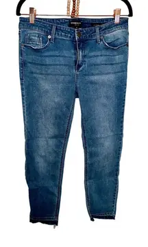 Kenneth‎ Cole Denim Jeans Size 10 Jess Skinny Crop Raw Edge