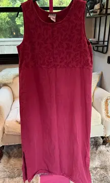 Elegant Sleeveless Midi Dress in Berry size PL