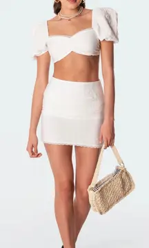 White Edikted Skirt Linen Mini