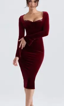 Velvet Corset Midi Dress