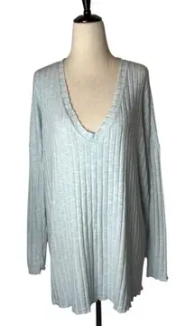 Urban Outfitters‎ Out From Under Shirt Women Small Blue V Neck Pullover Knit