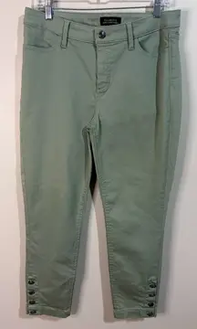 Talbots Sage Flawless Five Pocket Jeans with Button Detailing on Pants Size 10