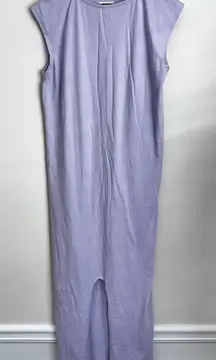 WVN sleeveless tee shirt Maxi dress crewneck lavender purple Organic cotton M