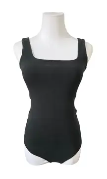 Abercrombie & Fitch Soft A&F Black Sleeveless‎ Bodysuit MEDIUM Seamless Punk Y2k