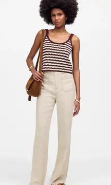 Patch Pocket Flare Pant in 100% Linen