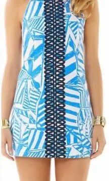 Lilly‎ Pulitzer Annabelle Shift Dress Bay Yacht Sea Bau Blue Striped Size 0