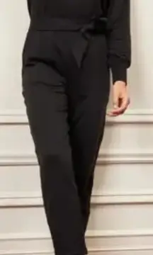 NWT SUMMERSALT The Softest French Terry Tie Waist Pant in Black sz. L