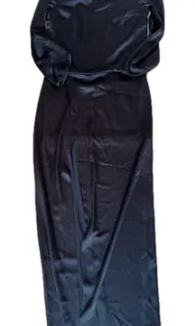 Halston Heritage Navy Satin Gown – Timeless Glamour Size 4