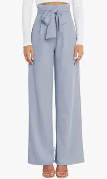Light Blue Women's High-Waisted Dressy Pants