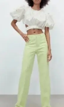 ZARA Gingham Straight Leg Pants  Medium Bloggers Fav