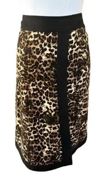 Womens Virtue Animal Print Cheetah Leopard Faux Wrap Pencil Skirt - Sz 6