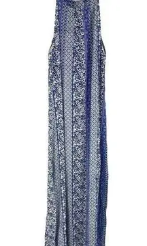 ALTAR’D STATE Mixed Print Blue Sleeveless Maxi Dress S‎ Beach Vacation Boho