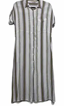 Harper Stripe Button Up Soft Short‎ Sleeve Dress