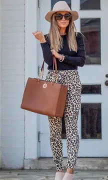 Veronica Beard Brooke Skinny midrise leopard print jeans size 25/0