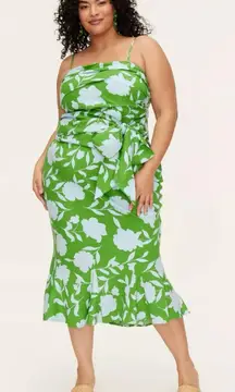 Kate‎ Spade x Target Rose Floral Linen Fit Flare Midi Skirt & Ruched Top Set 2X