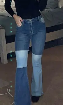 Bell Bottom Patchwork Jeans 