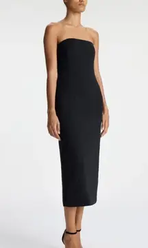 NEW NWT  Elizabeth Strapless Midi Dress In Black