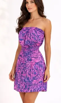 Lilly Pulitzer Womens Dress Pink Rolling in the Grass Windsor Mini Strapless XS