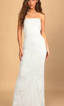 White Sequin Maxi Dress
