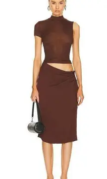 Christopher Esber Fusion Tee Dress in Mahogany Aus 4 US 0 New Womens