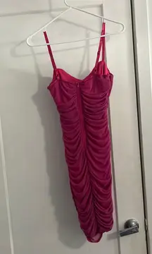 ruched pink dress