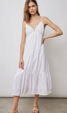 Avril Linen Dress White Lace Detail Retail $228