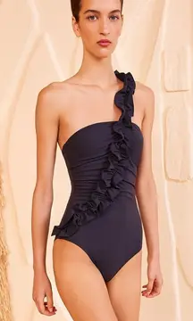 NWT ULLA JOHNSON Capri Maillot One Piece Swimsuit Noir Black S