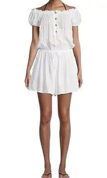 Kate Spade - New York Heart Buckle Off-The-Shoulder Cover-Up Romper Sz S