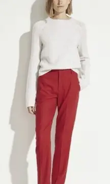 Vince Flannel Tailored Wool Blend Pants in Crimson Red Size 0 XS