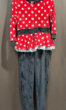 Disney Minnie Mouse Red and Black Polka Dot Pajama Costume Size S (4-6)