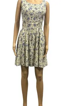 Paris Blues Vintage Y2K Yellow Floral Cut Out Tie Back Floral Dress Juniors 3