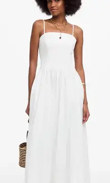 Madewell Poplin Seamed Maxi Dress in White Size: 4, NWT