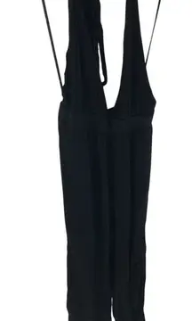 Lulus Lolinda Black Convertible Halter Jumpsuit S Pockets