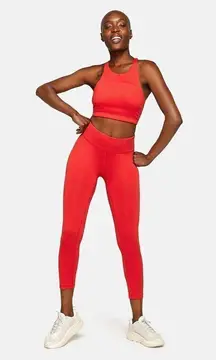 OUTDOOR VOICES Flex Crop Legging red orange workout leggings size small