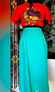 VTG 60’s Turquoise High Waisted Pencil Skirt! Excellent Shape! Size (vintage) 6!