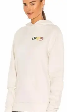 SPRWMN Revolve Sz Small‎ Script Logo Hoodie Sweatshirt Cream Long Sleeve #KL11-5