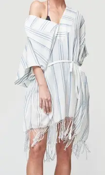 FRAME Striped Cotton Gauze‎ Cover Up Dress, Beach Dress, Blue & White, One Size