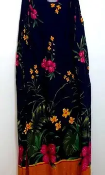 Jane Ashley Black and Pink Floral Maxi Dress With Slit