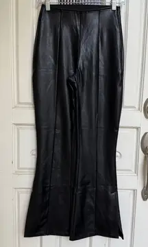 Abercrombie and Fitch Flare Black Vegan Leather Pants Curve Love Size‎ XS Short