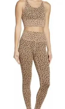 Zella  Animal Print Elevate Seamless Tank Top Bra & Leggings Matching Set small