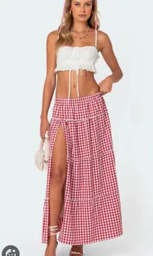 Edikted Gingham Maxi Skirt