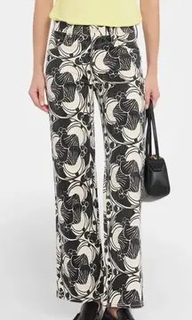 NWT Mother Black and Cream Patterned Jeans
