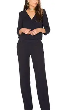 Ba&sh  Allure Wrap Front Marine Navy Blue Jumpsuit Size 1 / US Small