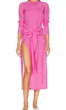 NWT ATOIR Revolve The Paris Dress Shocking Pink Maxi Tie Waist Dress Size Small