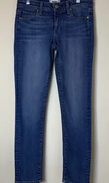 Paige Skyline Ankle Peg Olivia Women Med Wash Low Rise Fitted Skinny Jeans 27" #