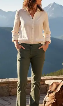 Women’s Teton Twill Outdoor Olive Green Straight Pants